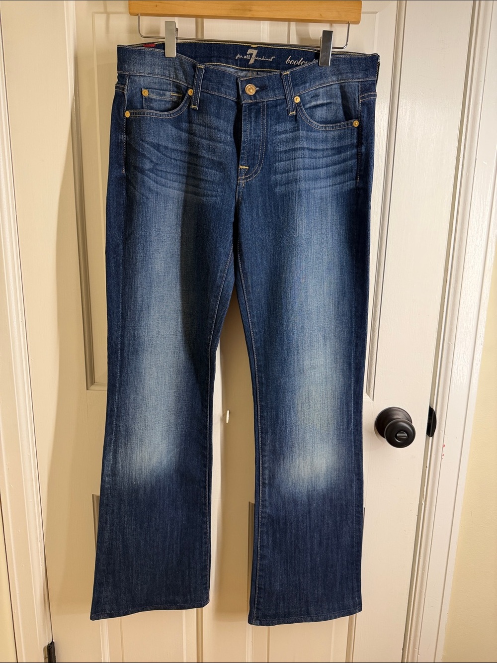 7 For All Mankind Bootcut Jeans - Dark Blue Wash